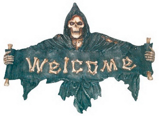 Türschild Welcome "Der Tod"