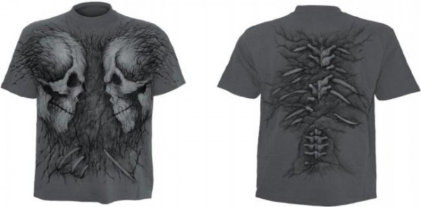 Fossil Skulls T-Shirt im Kohle-Look