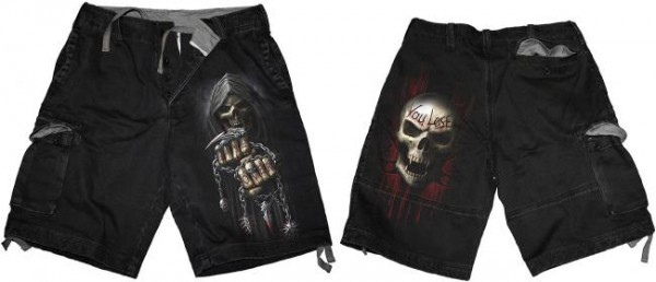 Game Over Shorts im Antik-Look