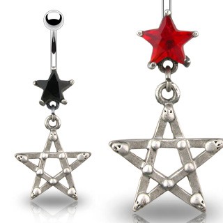 Gothic Star Navel Piercing Rot