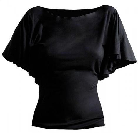 Girlie Latin Shirt, schwarz, unbedruckt