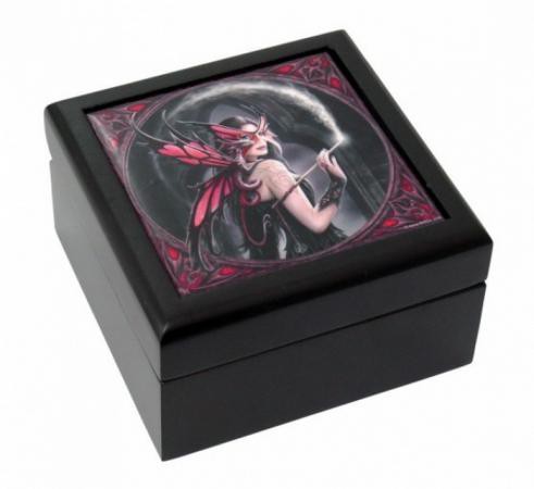 Schmuckbox klein Fee mit Maske und Drachen