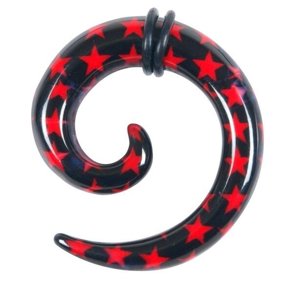 Spiral Expander Red Stars On Black