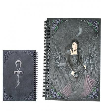 Notizbuch Vampirlady mit Kelch und Vampirkreuz