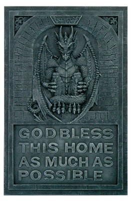 Wandbild Drachen" God bless this home"